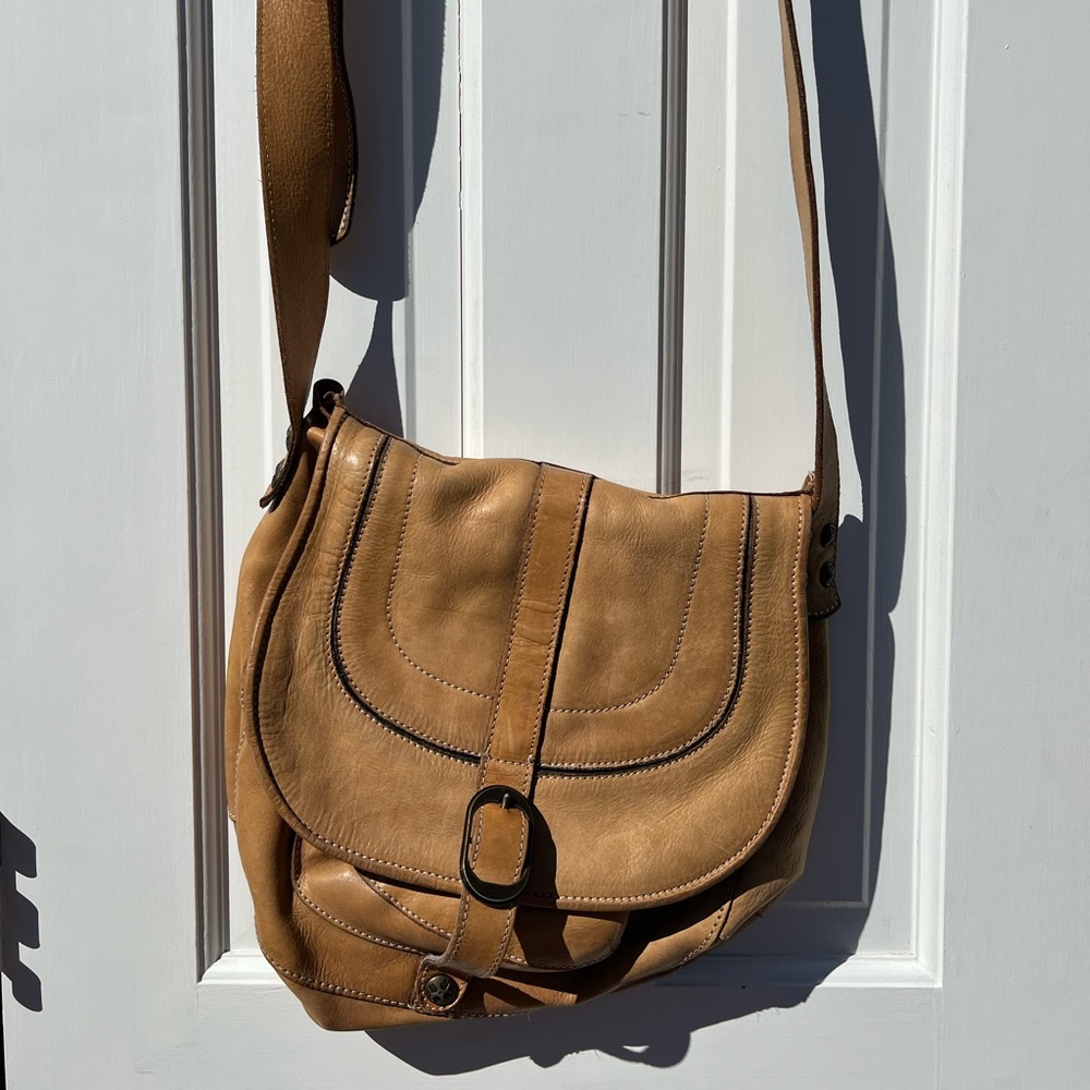 Leather saddle purse.  Patricia Nash